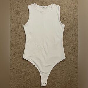 White high neck body suit
